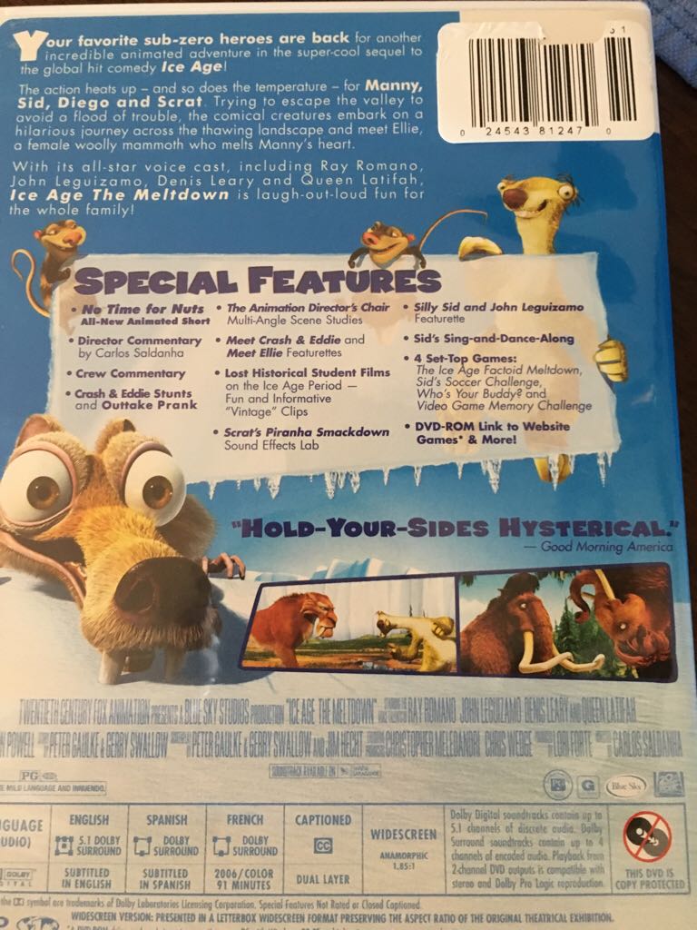 Ice Age 2: The Meltdown Digital Copy movie collectible [Barcode 024543812470] - Main Image 2