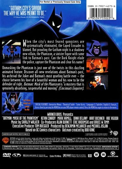 Batman: Mask of the Phantasm DVD movie collectible [Barcode 7321900155021] - Main Image 2