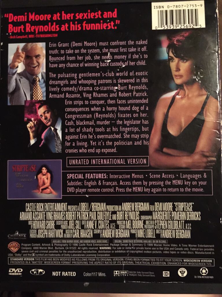 Striptease DVD movie collectible [Barcode 053939256925] - Main Image 2