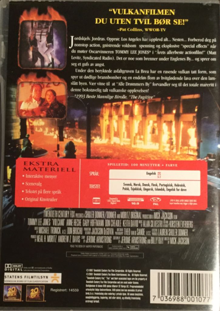 Volcano DVD movie collectible [Barcode 7036988001077] - Main Image 2