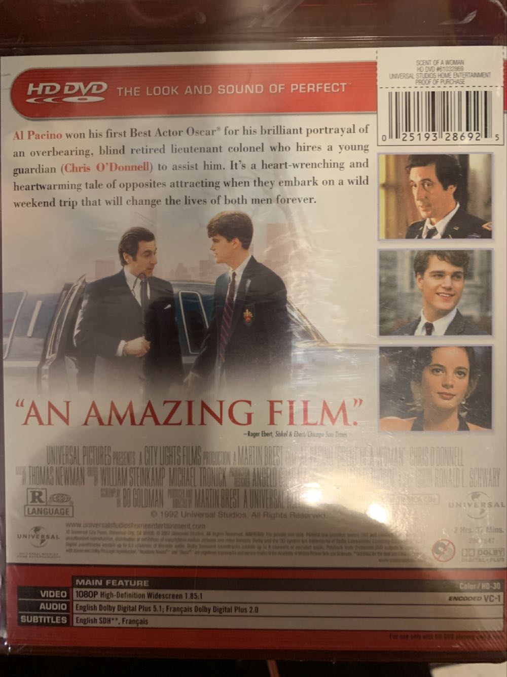 [*] Scent of a Woman HD DVD movie collectible [Barcode 025193286925] - Main Image 2