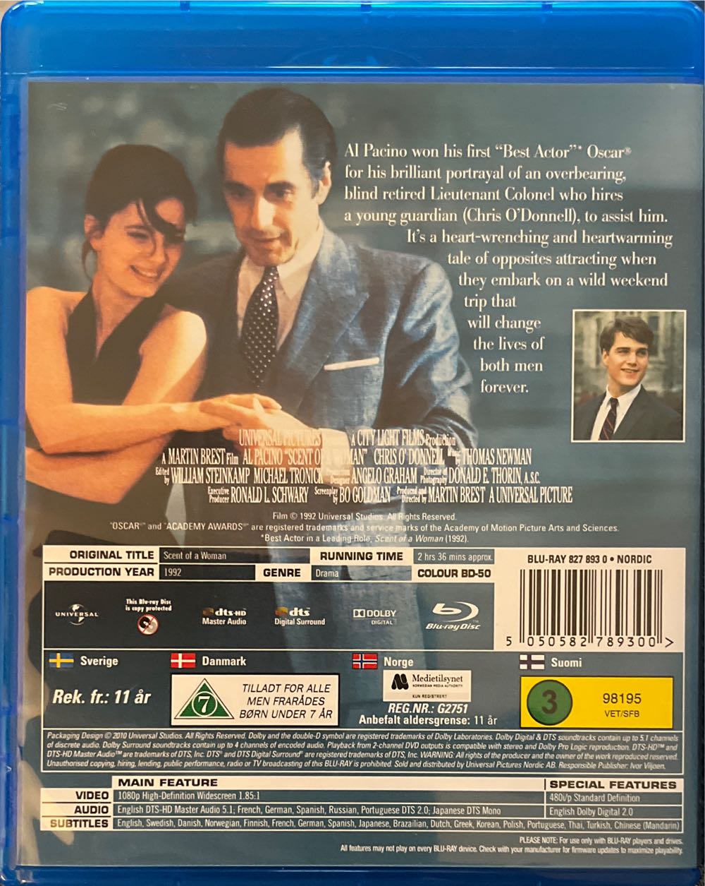 Scent Of Woman Blu-ray movie collectible [Barcode 5050582789300] - Main Image 3