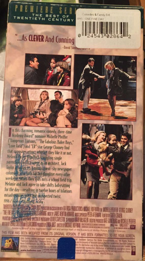 One Fine Day VHS movie collectible [Barcode 024543028642] - Main Image 2