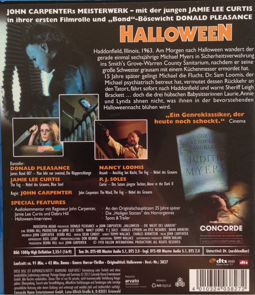 Halloween 1 Blu-ray movie collectible [Barcode 4010324038272] - Main Image 2