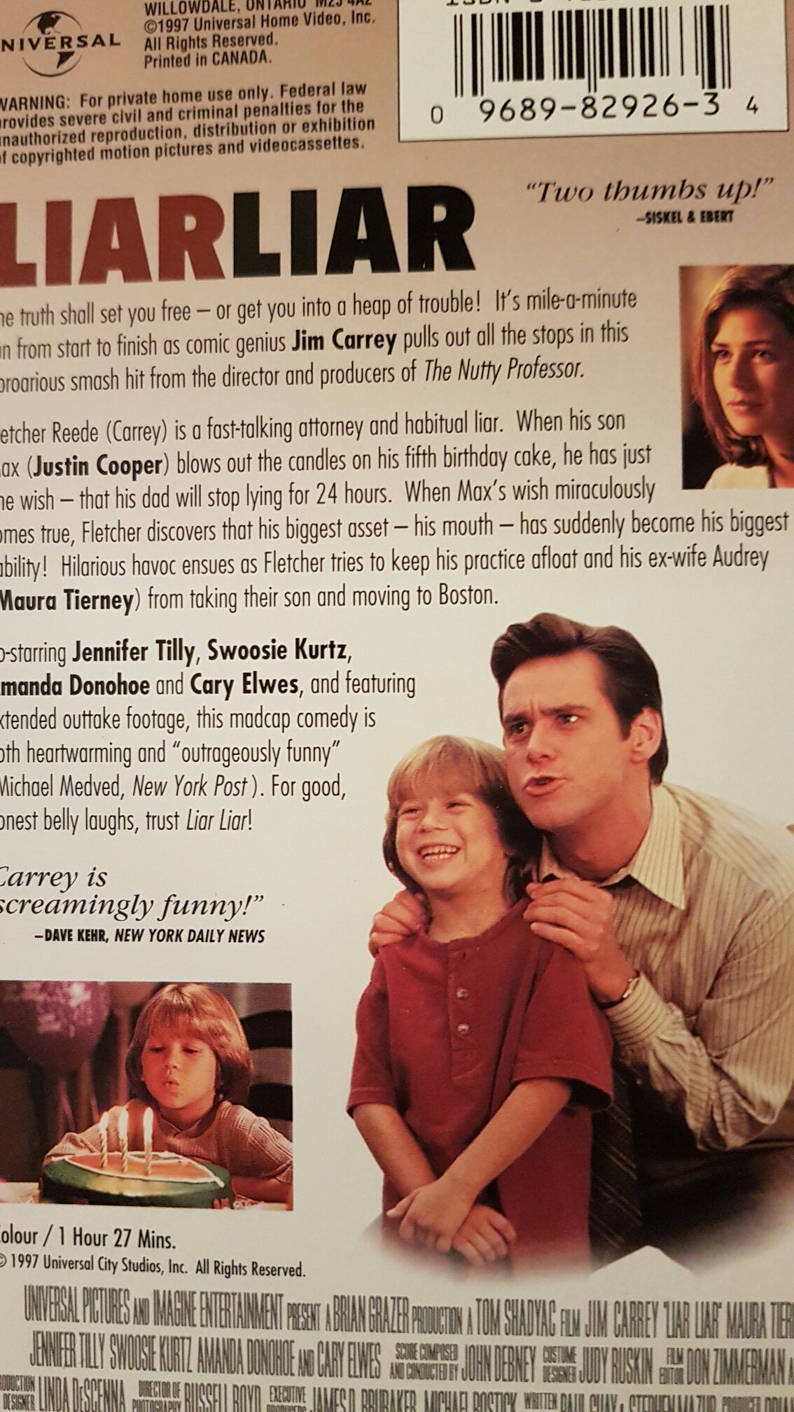 Jennifer Tilly Liar Liar VHS movie collectible [Barcode 5014437606228] - Main Image 2
