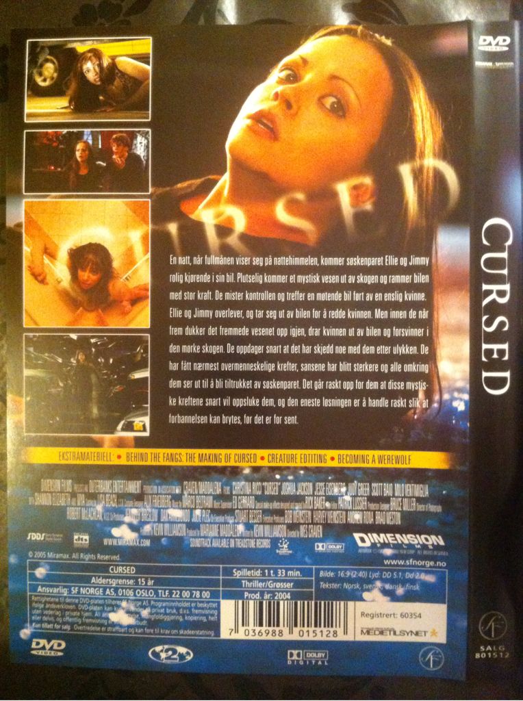 Cursed DVD movie collectible [Barcode 7036988015128] - Main Image 2