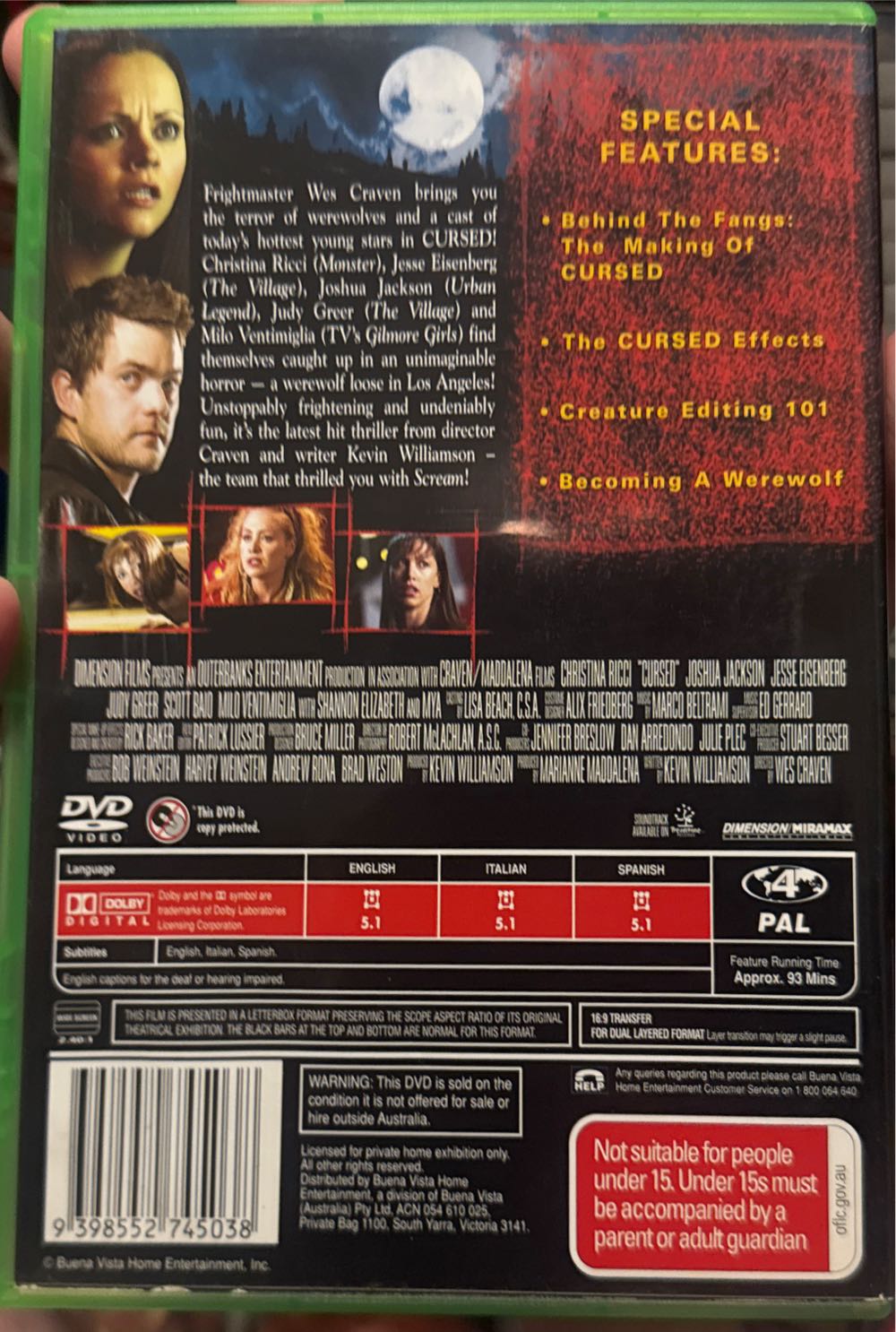 Cursed DVD movie collectible [Barcode 9398552745038] - Main Image 2
