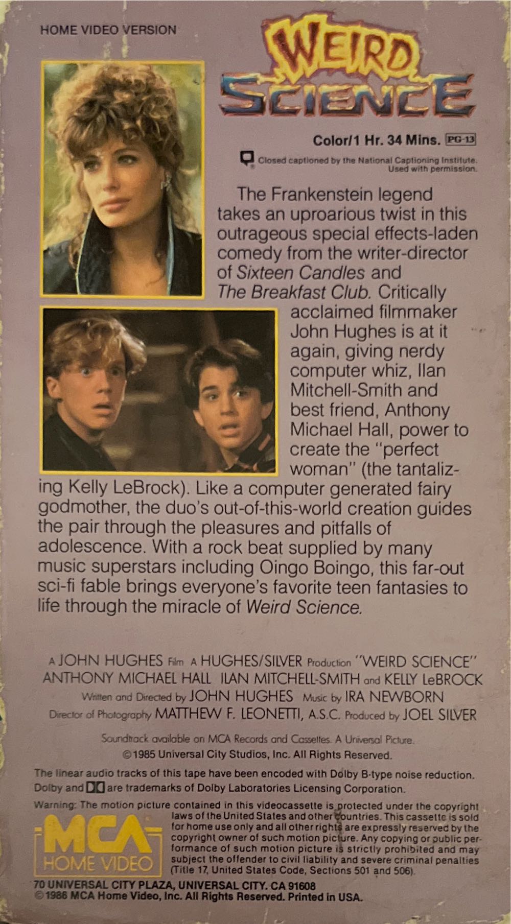 Weird Science VHS movie collectible [Barcode 047897802003] - Main Image 2