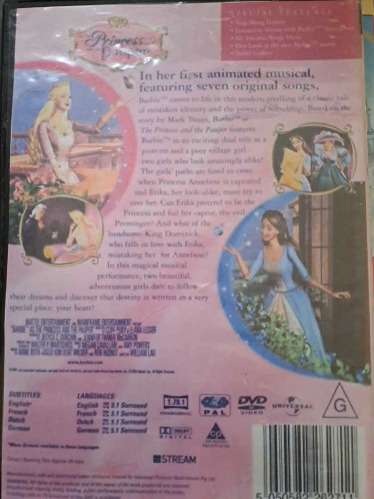 Barbie as the Princess and the Pauper (Cartoon Book) DVD movie collectible [Barcode 6593520581] - Main Image 2