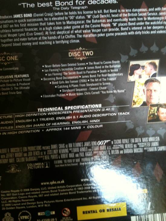 Casino Royale Blu-ray movie collectible [Barcode 5050629350845] - Main Image 2