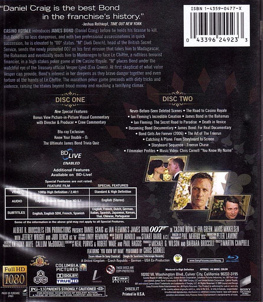 Bond 21 - Casino Royale Blu-ray movie collectible - Main Image 2