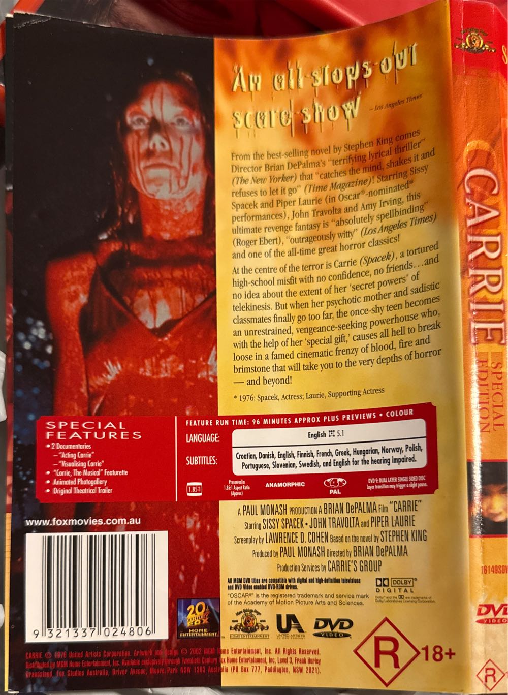 Carrie DVD movie collectible [Barcode 9321337024806] - Main Image 2