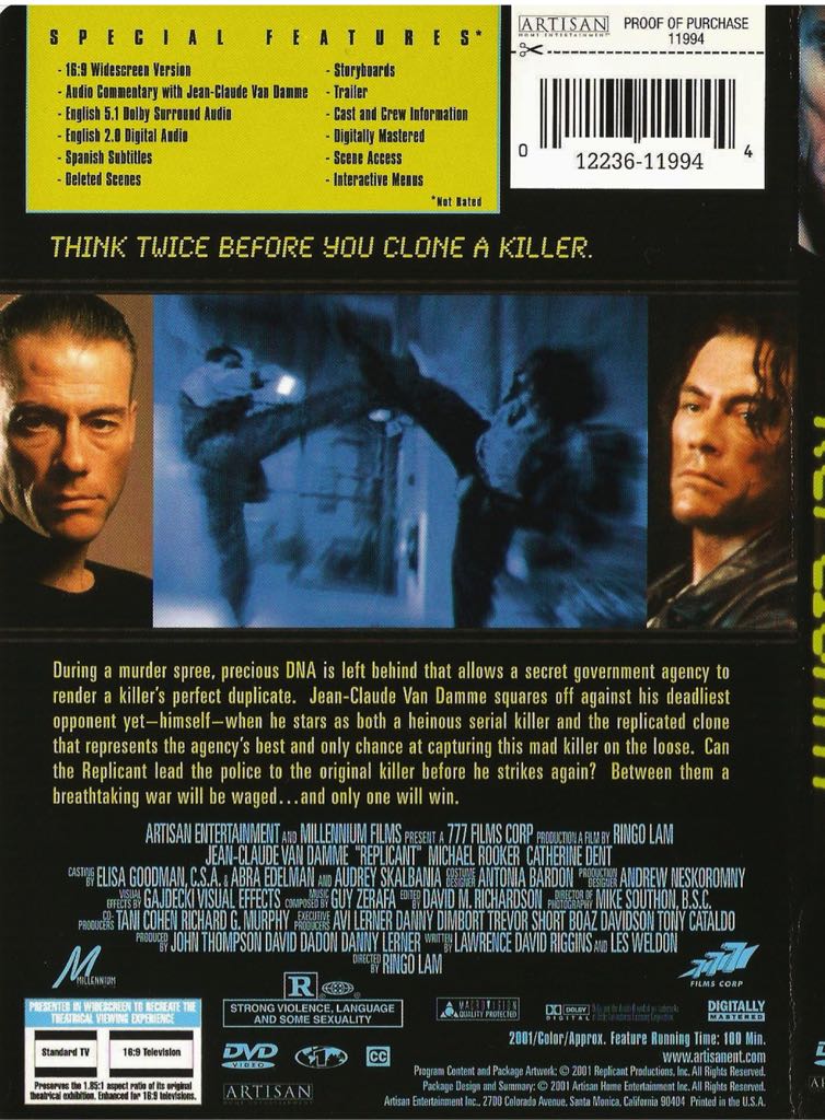 Replicant Blu-ray movie collectible [Barcode 012236104346] - Main Image 2