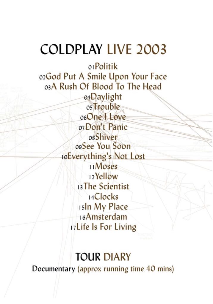 Coldplay: Live 2003 DVD movie collectible [Barcode 724359902203] - Main Image 2
