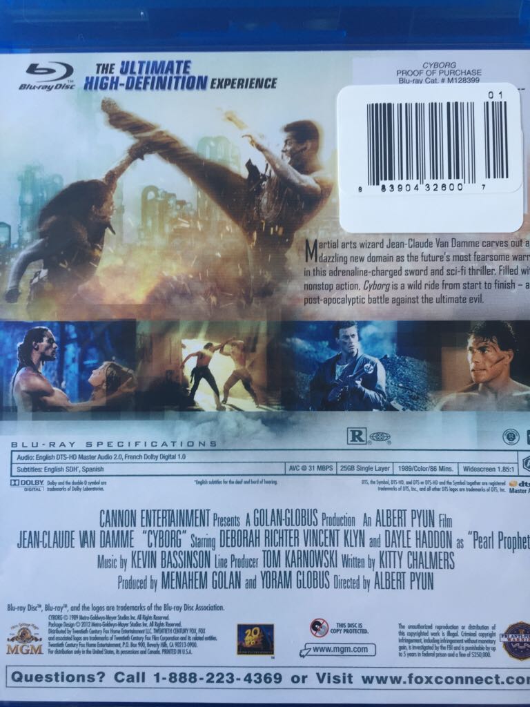 Cyborg Blu-ray movie collectible [Barcode 883904326007] - Main Image 2