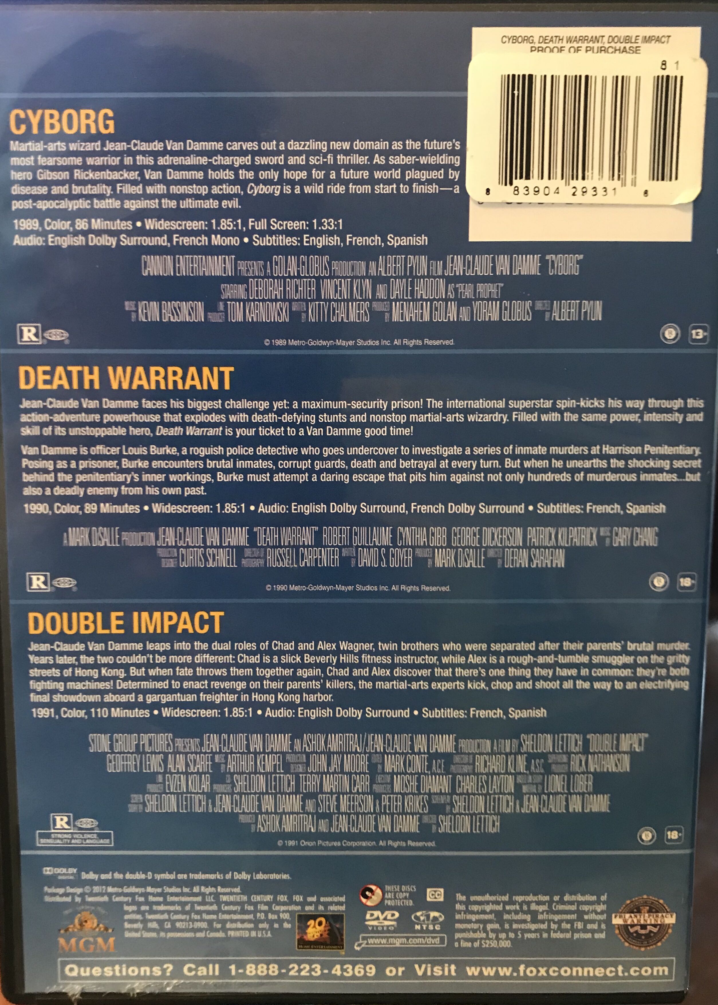 Death Warrant DVD movie collectible [Barcode 8717438130705] - Main Image 3