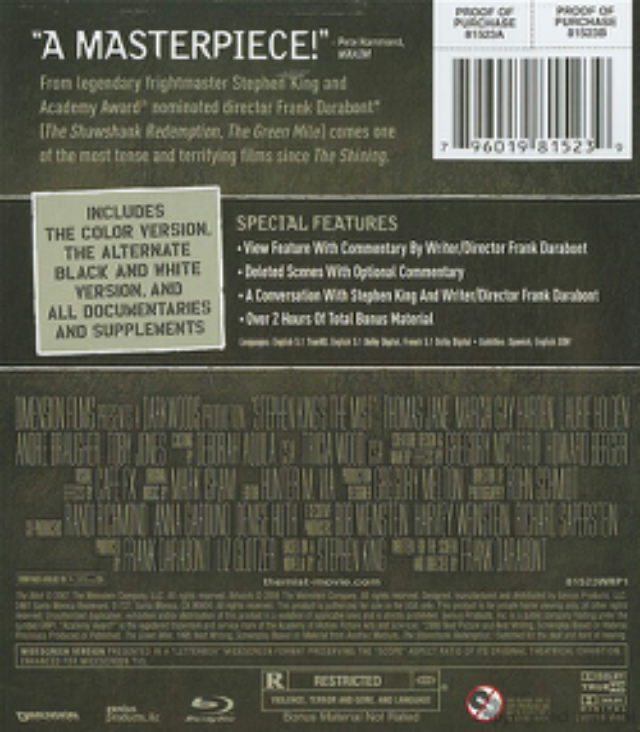 Mist (2 Disc) Blu-ray movie collectible [Barcode 796071815901] - Main Image 2