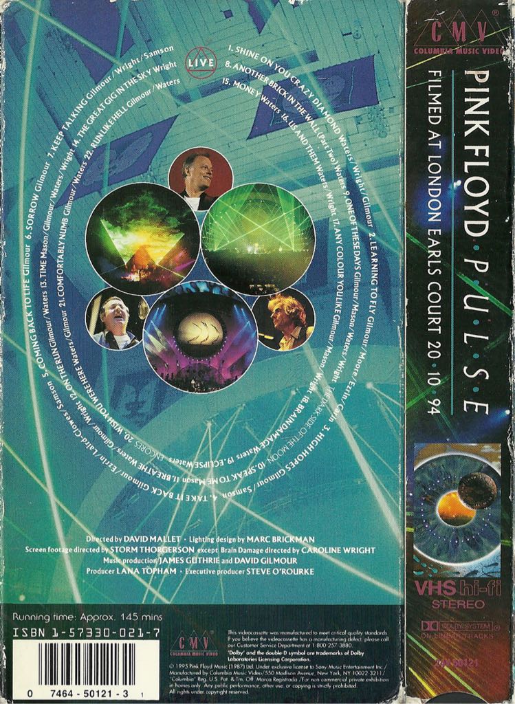 Pink Floyd Pulse DVD movie collectible [Barcode 724349143630] - Main Image 2