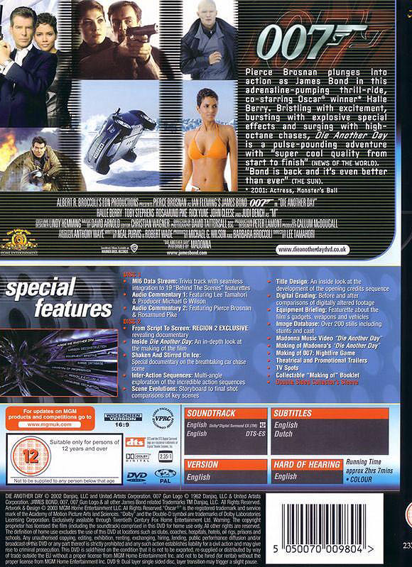 Die Another Day VHS movie collectible [Barcode 027616888273] - Main Image 2