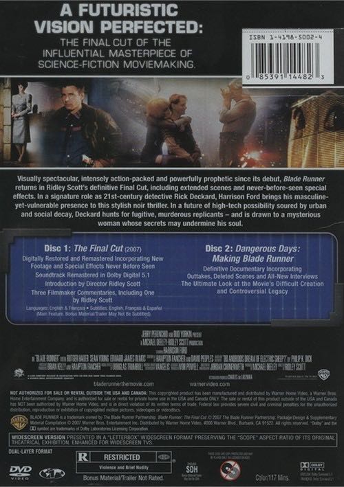 Blade Runner DVD movie collectible [Barcode 085391294047] - Main Image 2