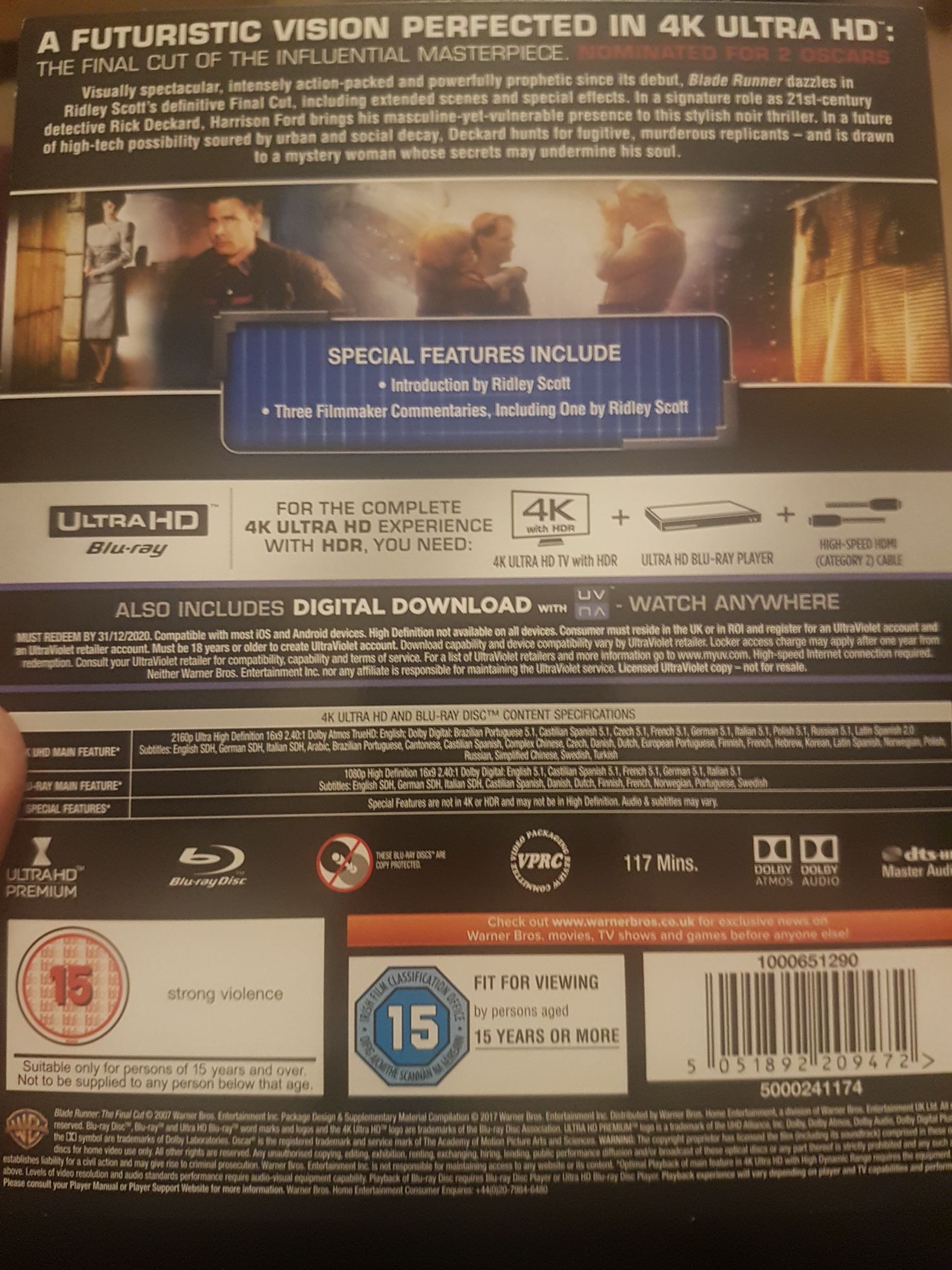 Blade Runner 4K Ultra HD movie collectible [Barcode 5051892209472] - Main Image 2