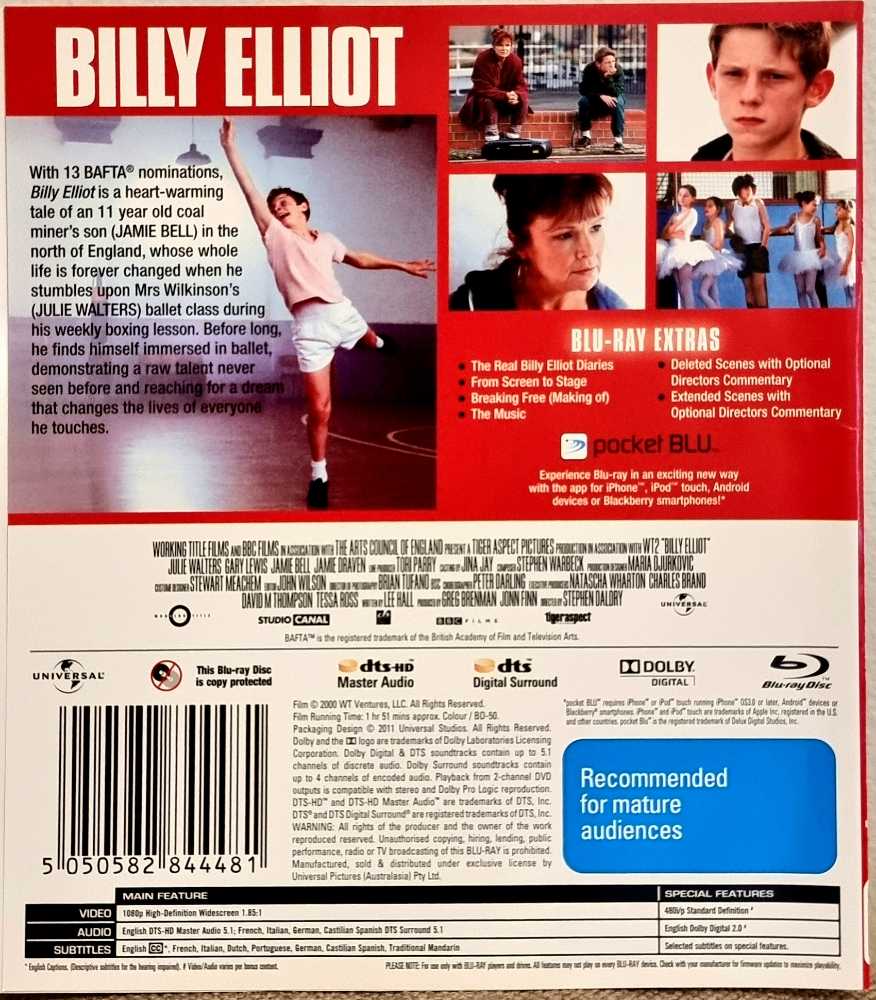 Billy Elliot Blu-ray movie collectible [Barcode 5050582844481] - Main Image 2