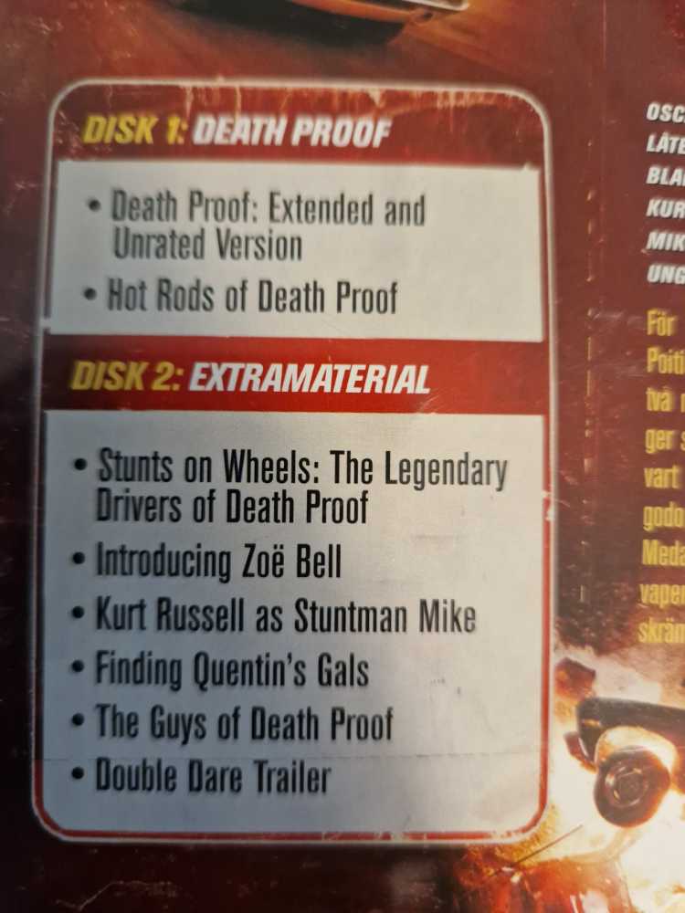 Death Proof DVD movie collectible [Barcode 7391772313669] - Main Image 3