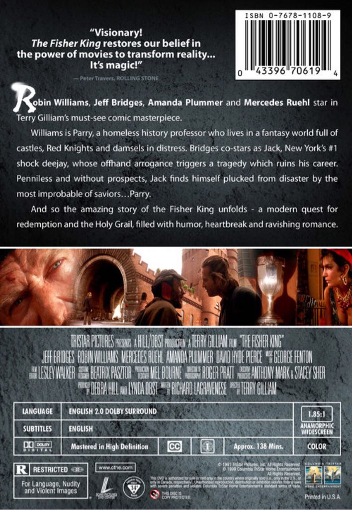 Fisher King DVD movie collectible [Barcode 043396706194] - Main Image 2