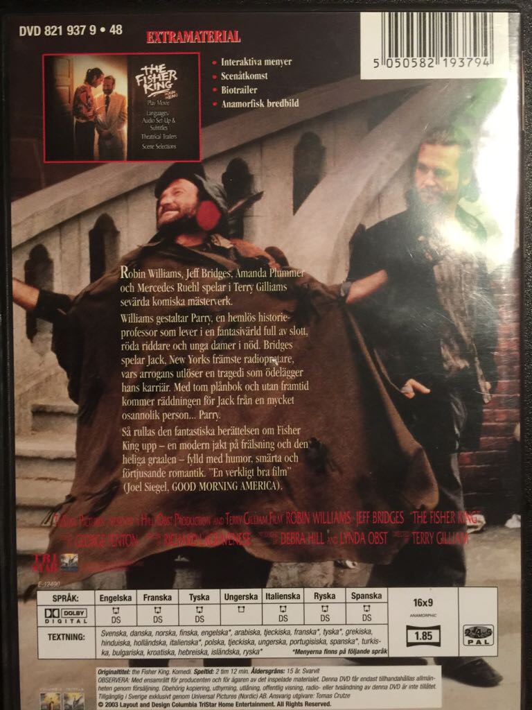 The Fisher King DVD movie collectible [Barcode 5050582193794] - Main Image 2