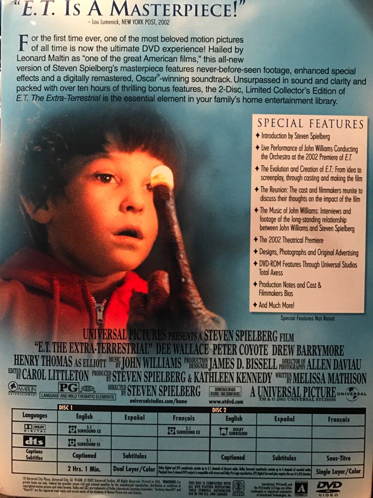 E.T.: The Extra-Terrestrial DVD movie collectible - Main Image 2