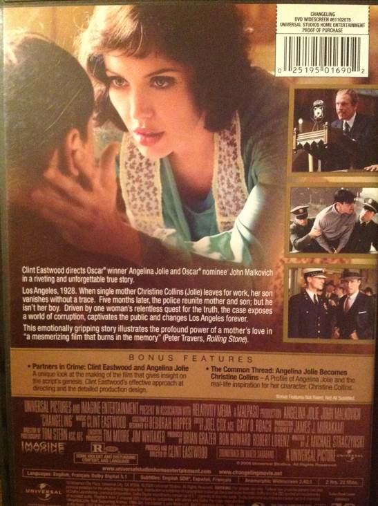 Changeling DVD movie collectible [Barcode 025195016902] - Main Image 2