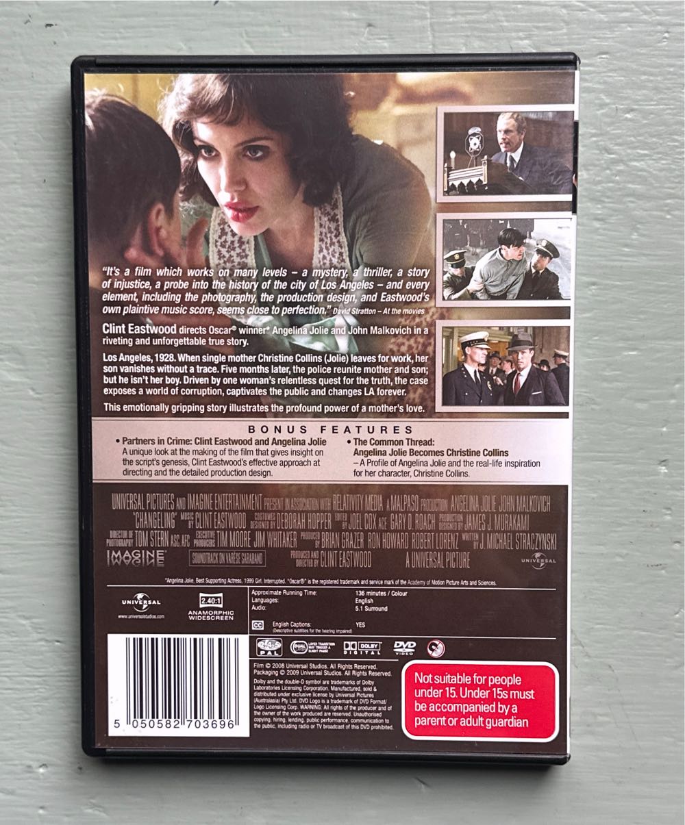 Changeling DVD movie collectible [Barcode 5050582703696] - Main Image 2