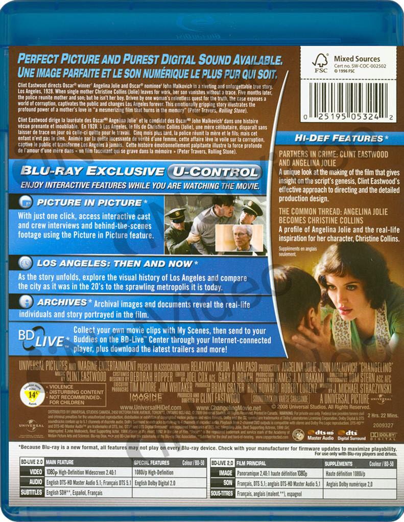 Changeling Blu-ray movie collectible [Barcode 5050582703719] - Main Image 2
