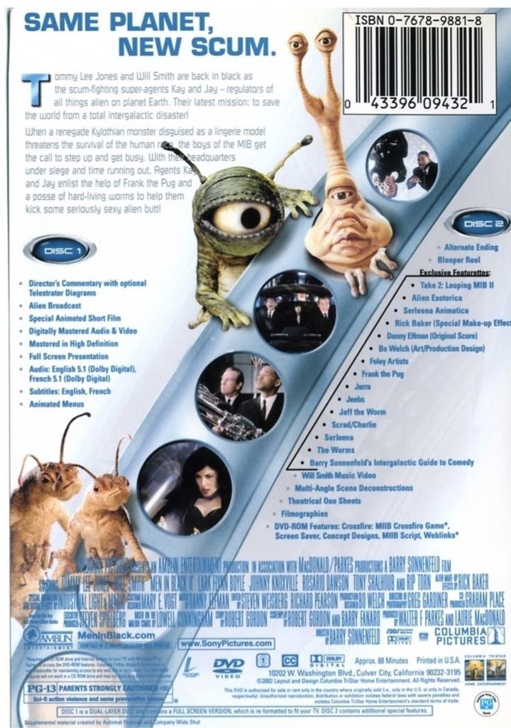 Men in Black 2 DVD movie collectible [Barcode 9317731011092] - Main Image 2