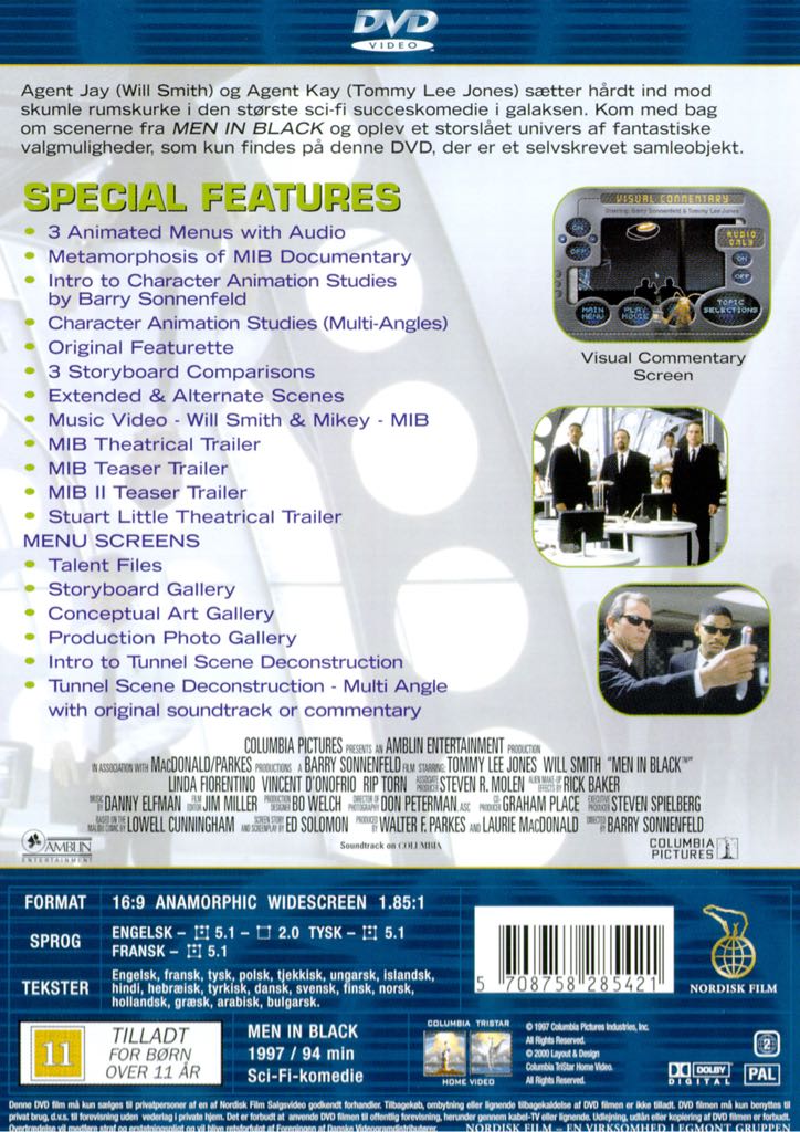 Men in Black DVD movie collectible [Barcode 0043396052918] - Main Image 2