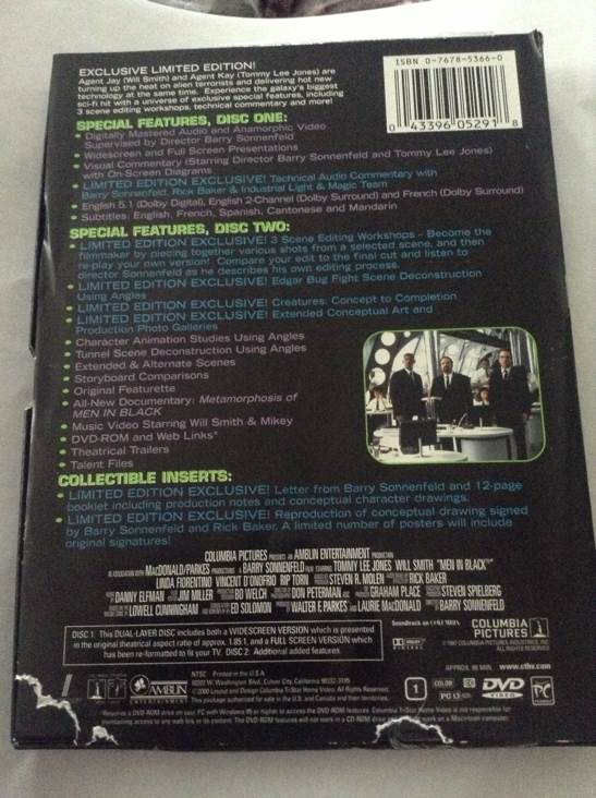 Men in Black DVD movie collectible [Barcode 043396052918] - Main Image 2