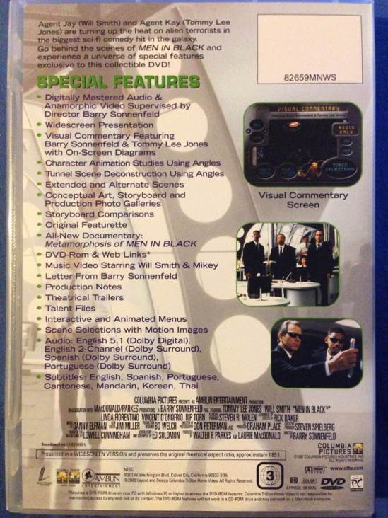 Men in Black DVD movie collectible [Barcode 043396054981] - Main Image 2