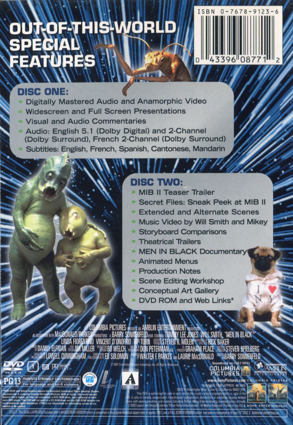 Men in Black DVD movie collectible [Barcode 2044490252318] - Main Image 2