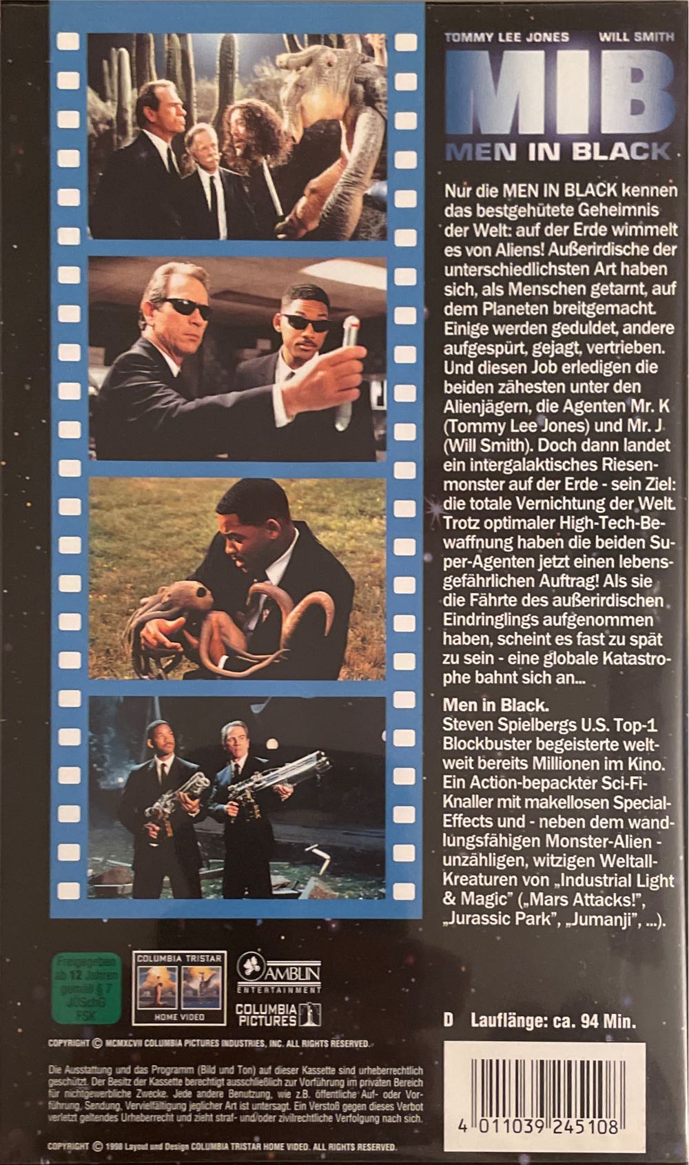 Men in Black VHS movie collectible [Barcode 4011039245108] - Main Image 2