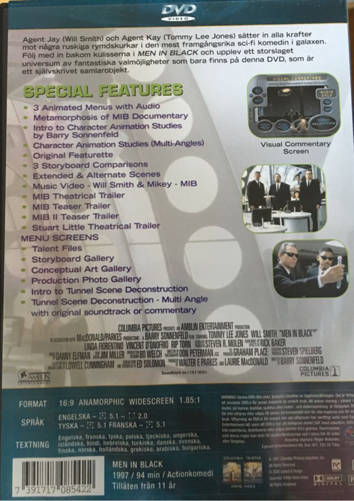 Men in Black DVD movie collectible [Barcode 7391717085422] - Main Image 2