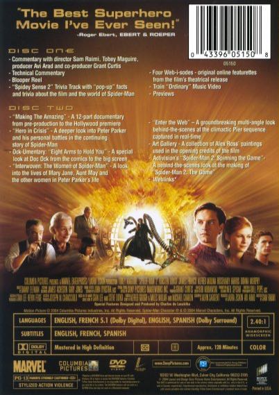 Spider-Man 2 DVD movie collectible [Barcode 011575051496] - Main Image 2