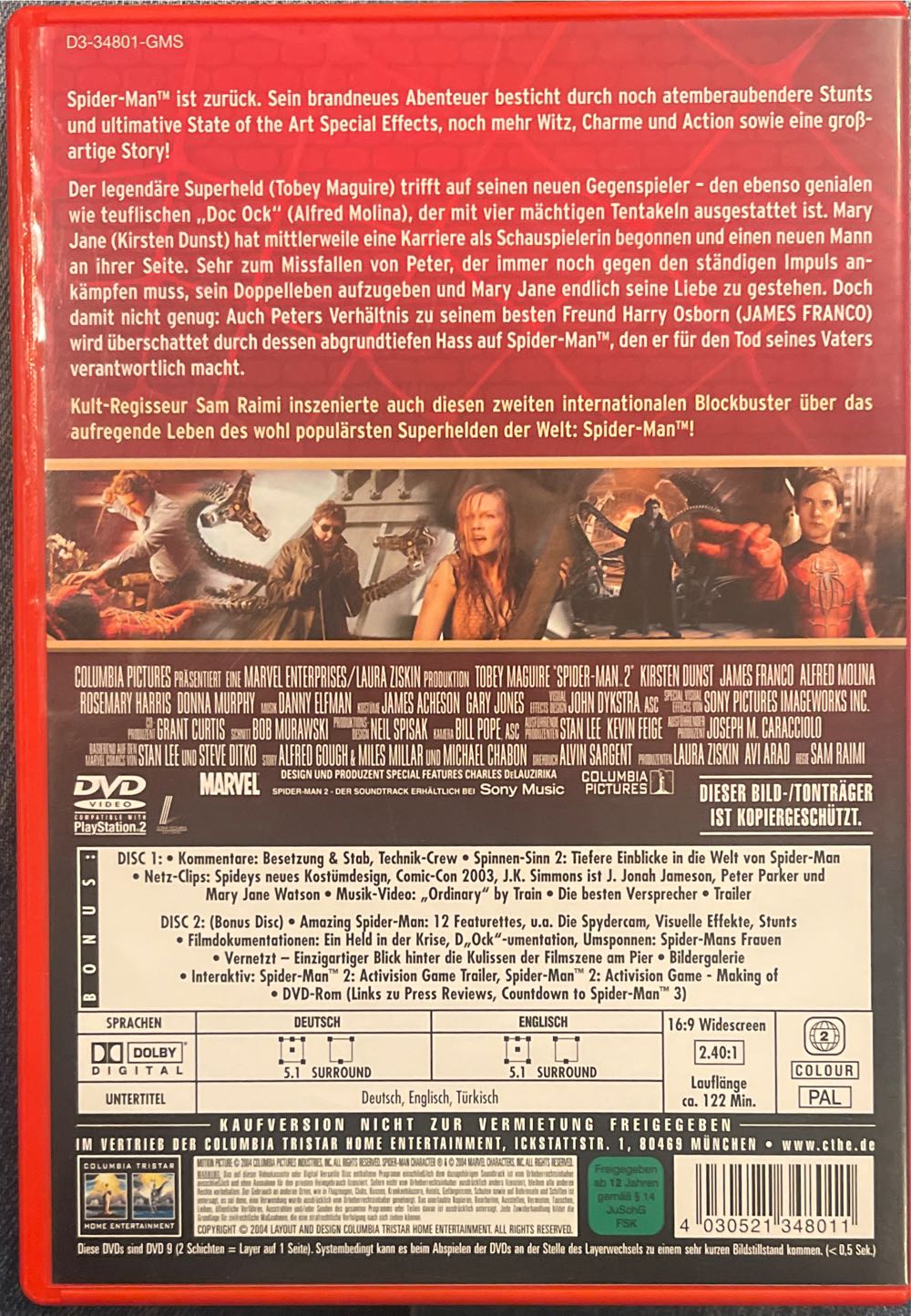 Spider-Man 2 DVD movie collectible [Barcode 4030521348011] - Main Image 2