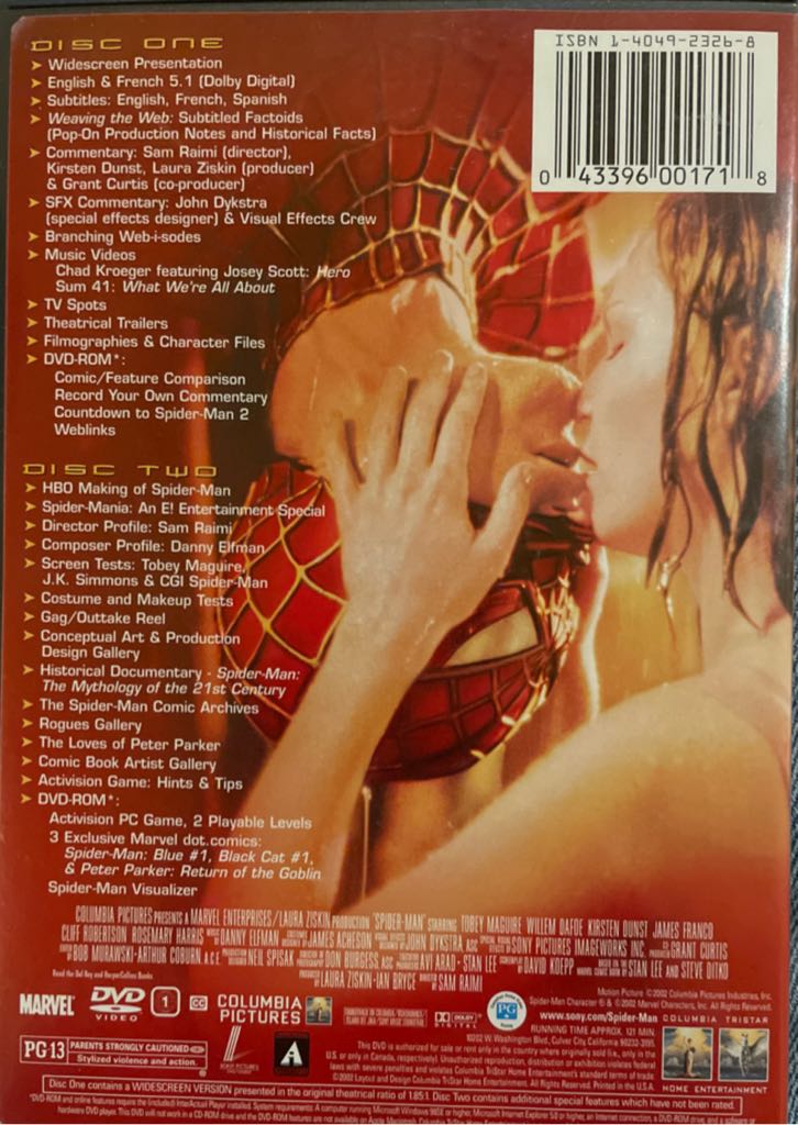Spider-Man Blu-ray movie collectible [Barcode 043396001718] - Main Image 2