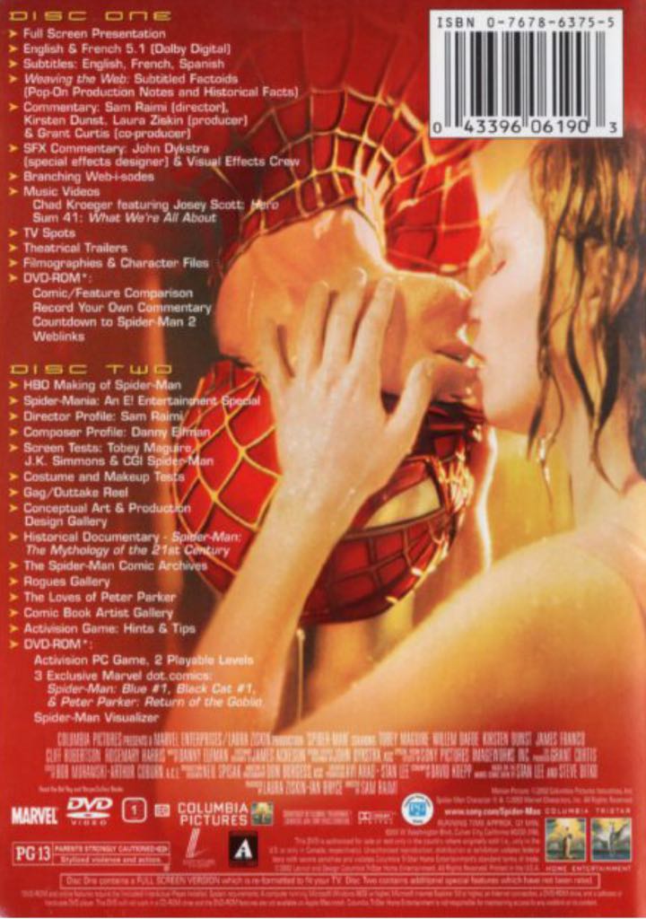 Spider-Man DVD movie collectible [Barcode 043396159082] - Main Image 2