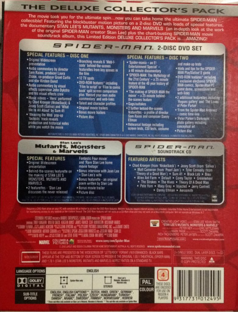Spider-Man DVD movie collectible [Barcode 9317731012495] - Main Image 2
