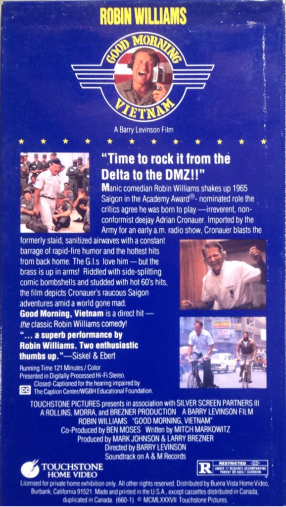 Good Morning Vietnam VHS movie collectible [Barcode 012257660036] - Main Image 2