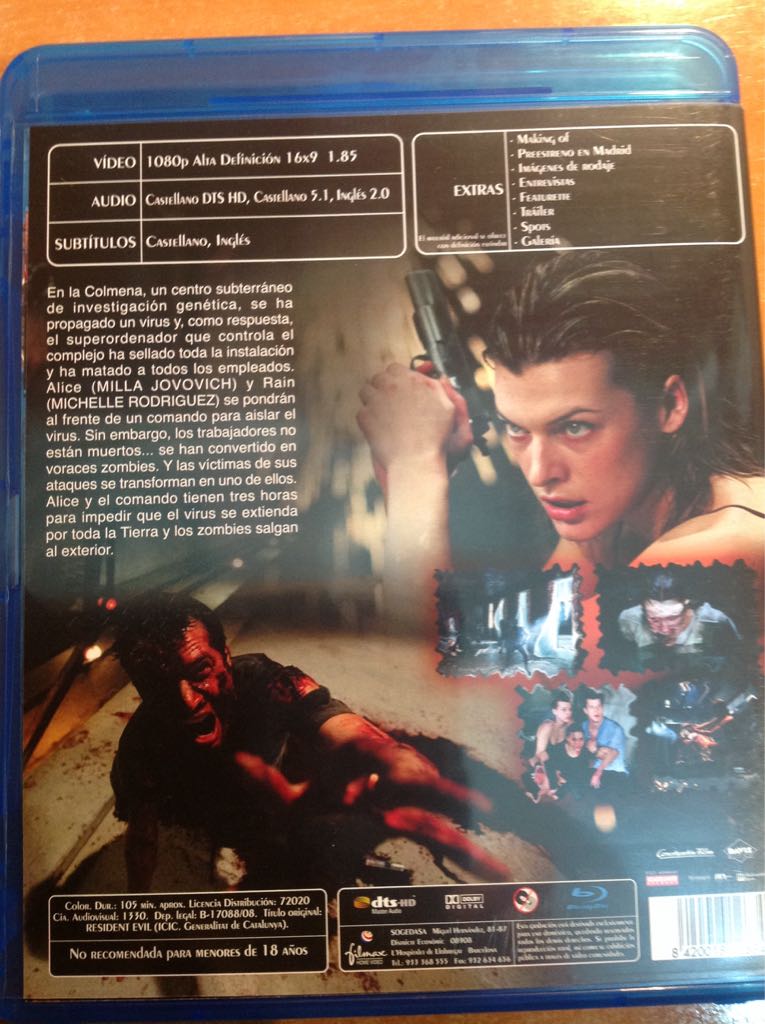 Resident Evil Blu-ray movie collectible [Barcode 8420018126349] - Main Image 2