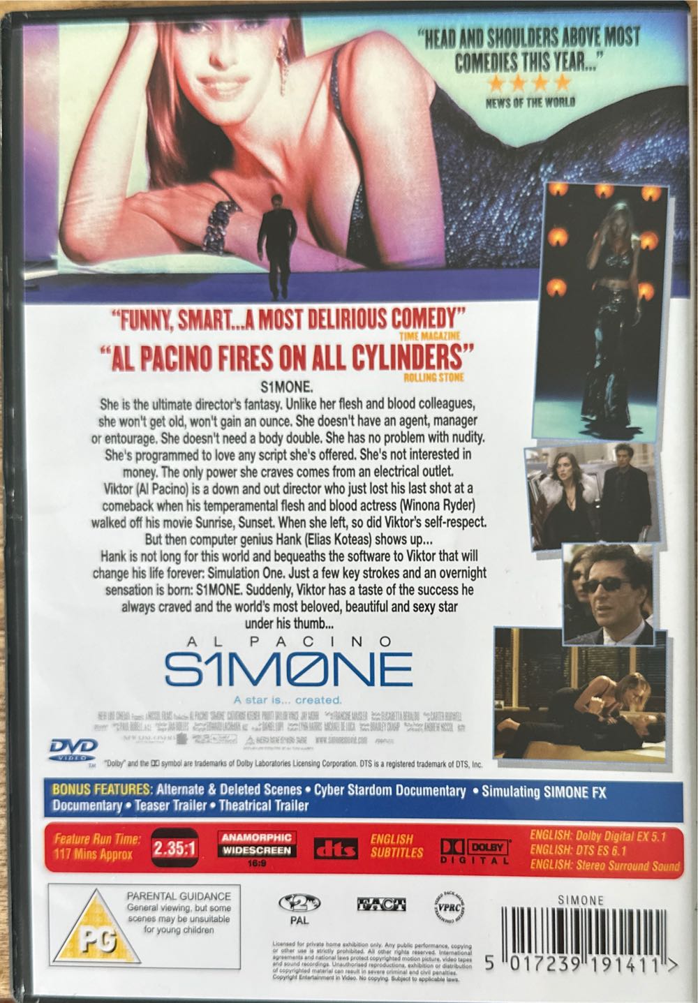 S1m0ne DVD movie collectible [Barcode 5017239191411] - Main Image 2