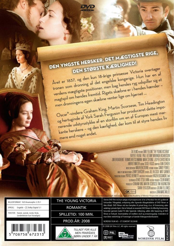 The Young Victoria DVD movie collectible [Barcode 9398710754698] - Main Image 2