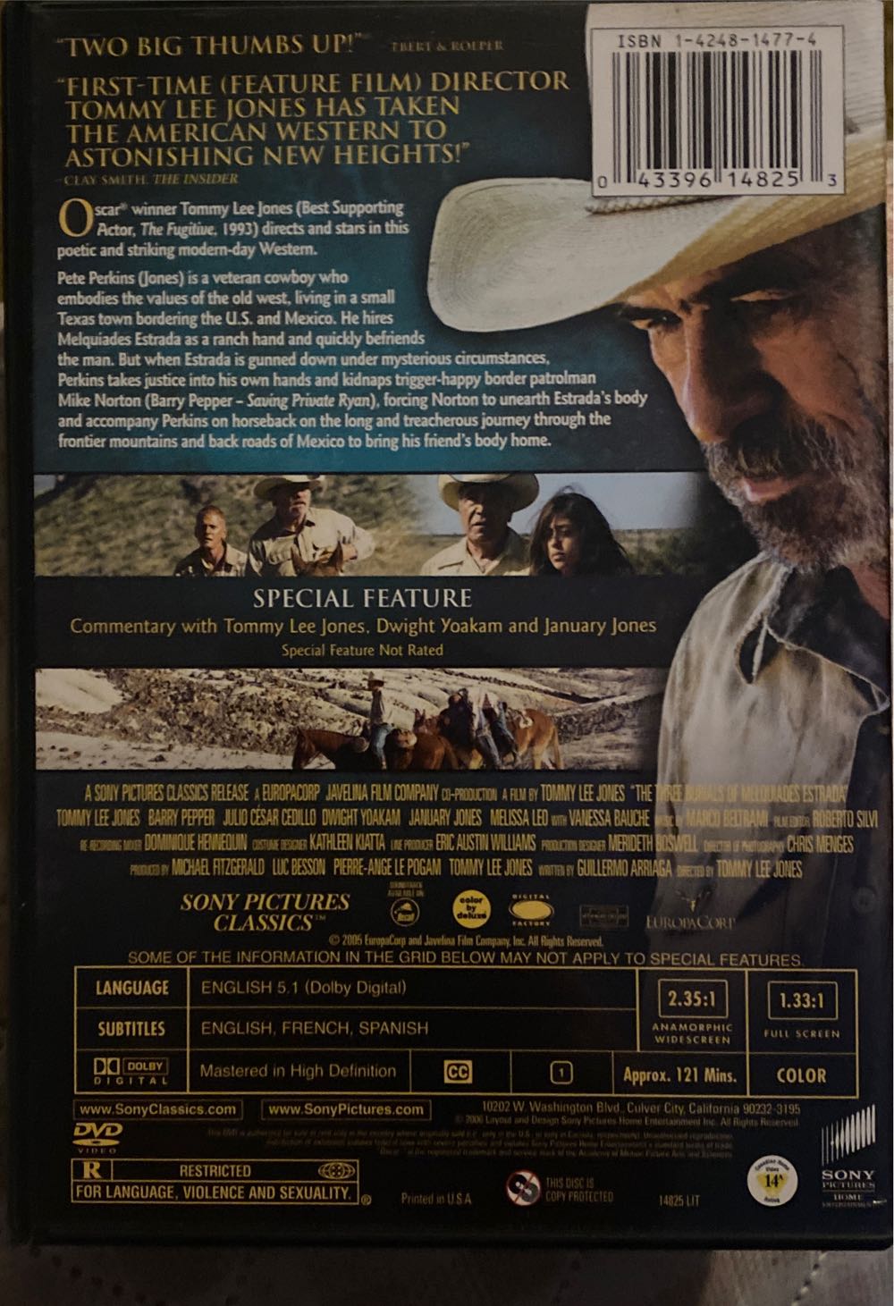 The Three Burials of Melquiades Estrada Blu-ray movie collectible [Barcode 5055201808837] - Main Image 2